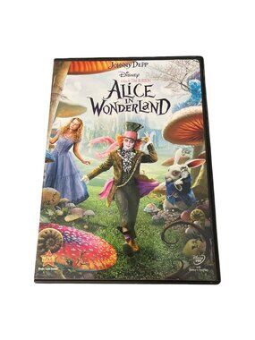 Disney Alice in Wonderland DVD 2010 Johnny Depp Tim Burton 1 Disc Family Movie
